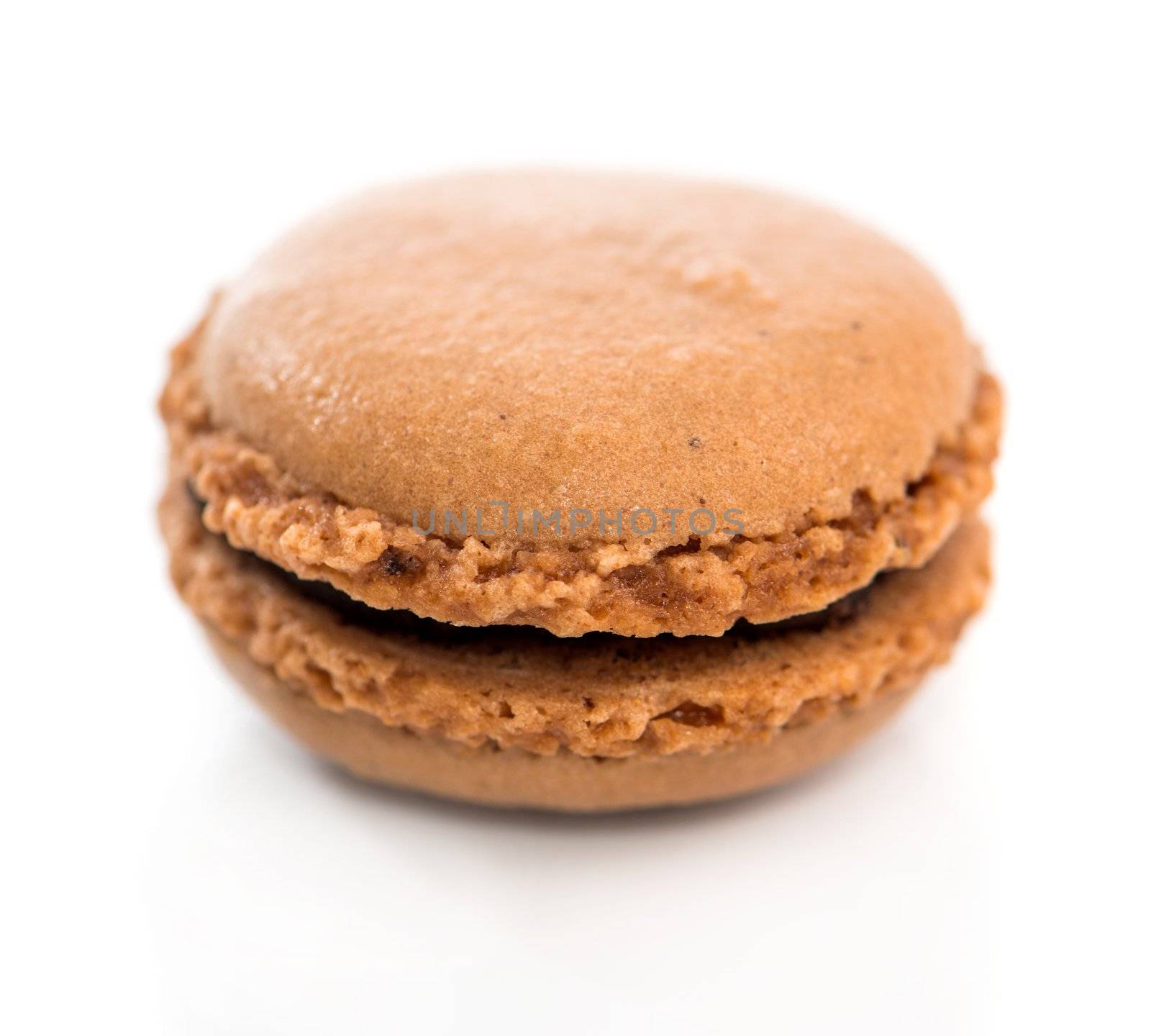 chocolate cookies macaroon isolated on a white background