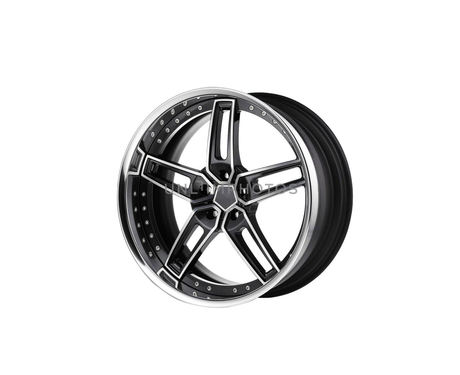 alloy rim on white background close up
