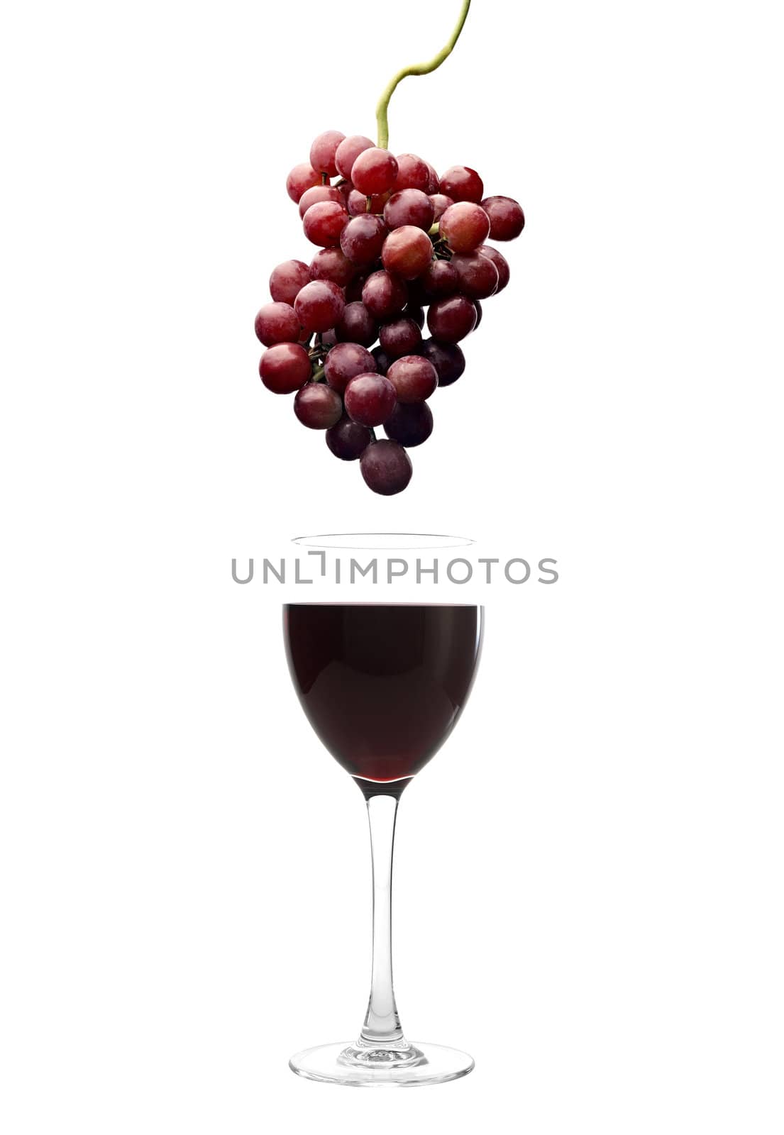 red wine glass and grapes by ozaiachin