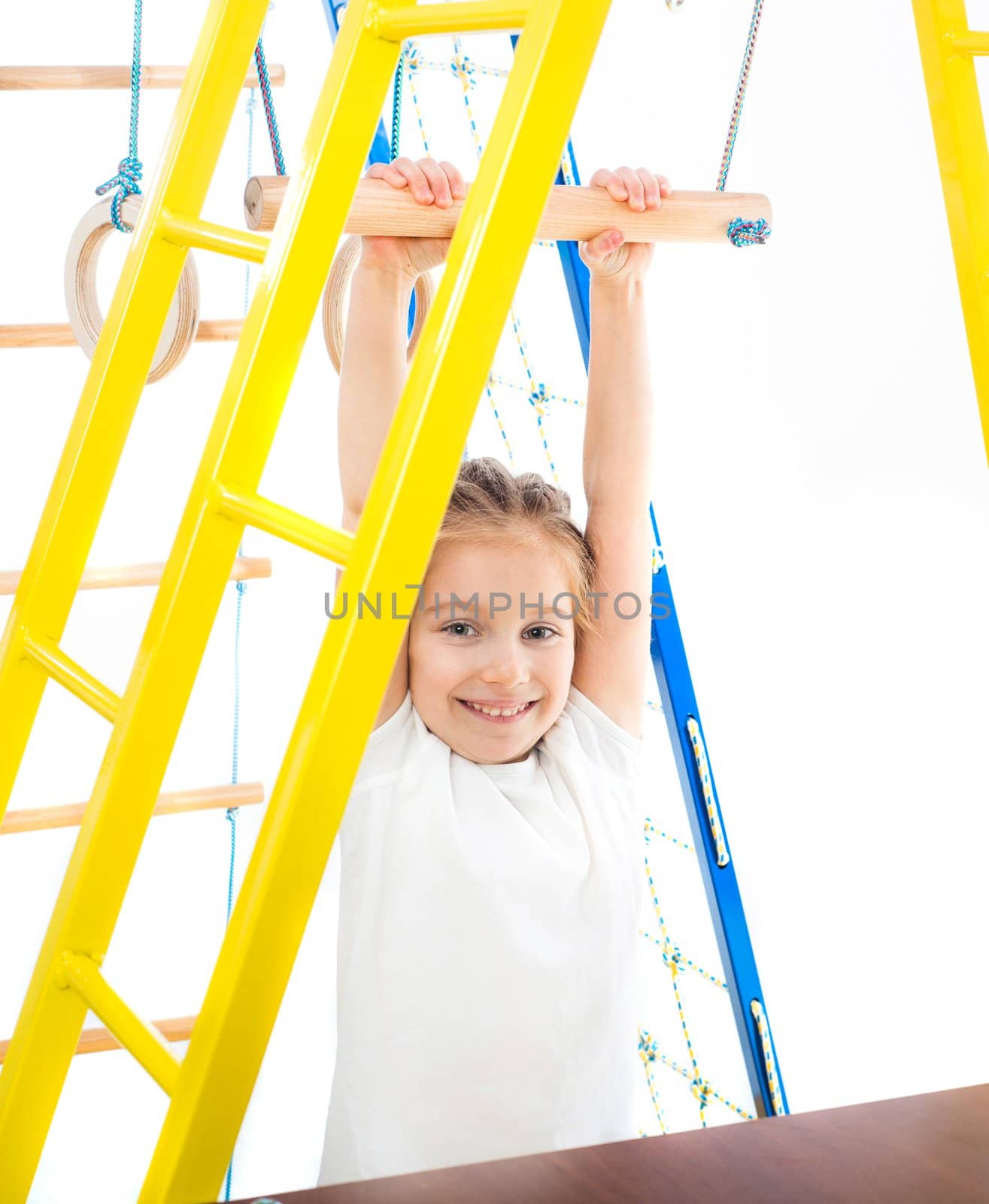 Little girl on a playground by GekaSkr