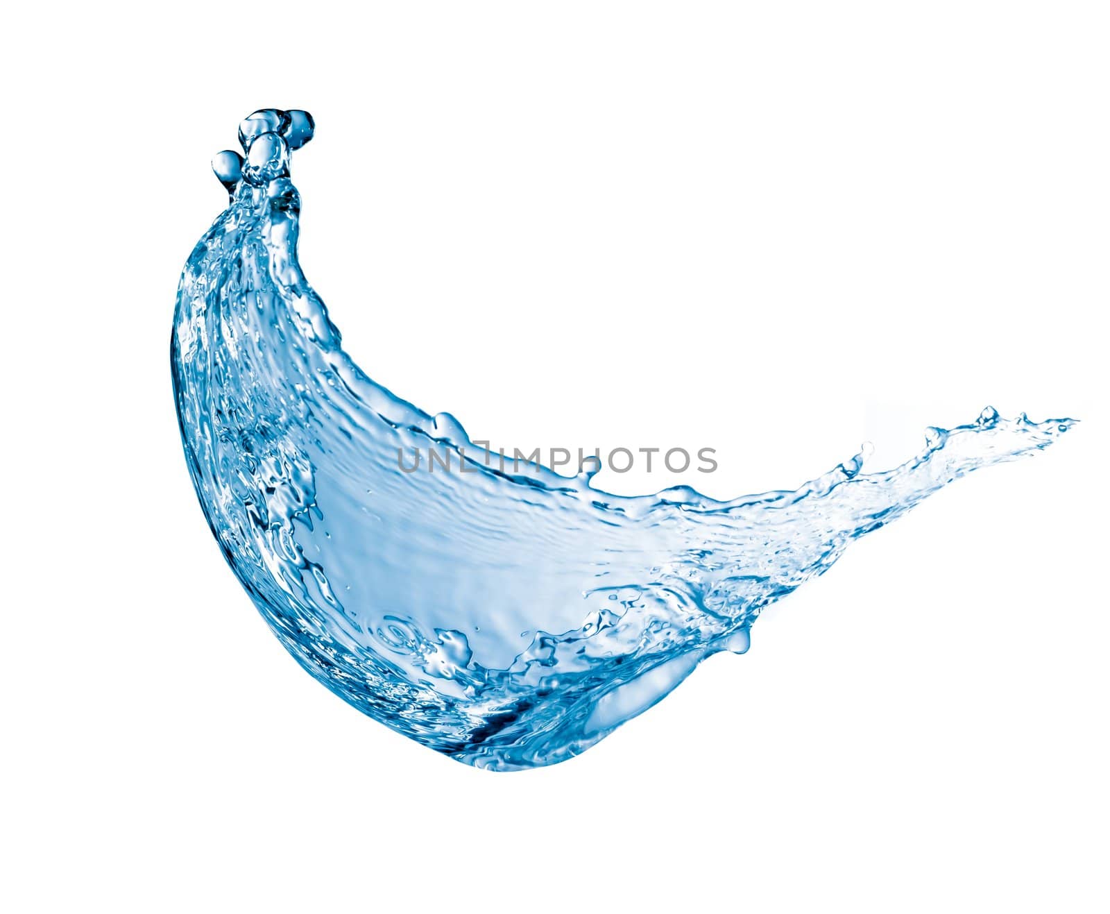 blue splash isolated on a white background