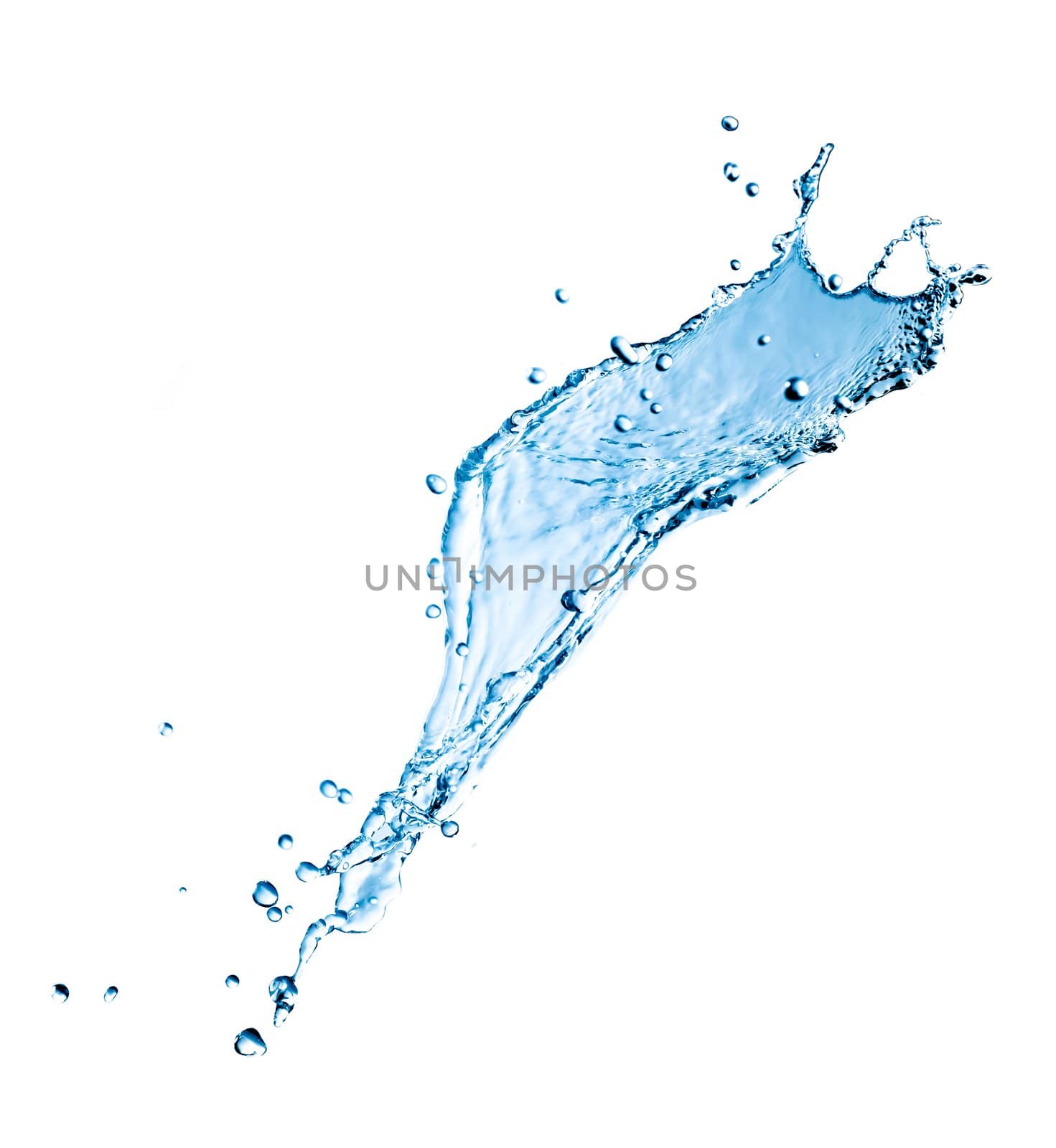 blue splash isolated on a white background