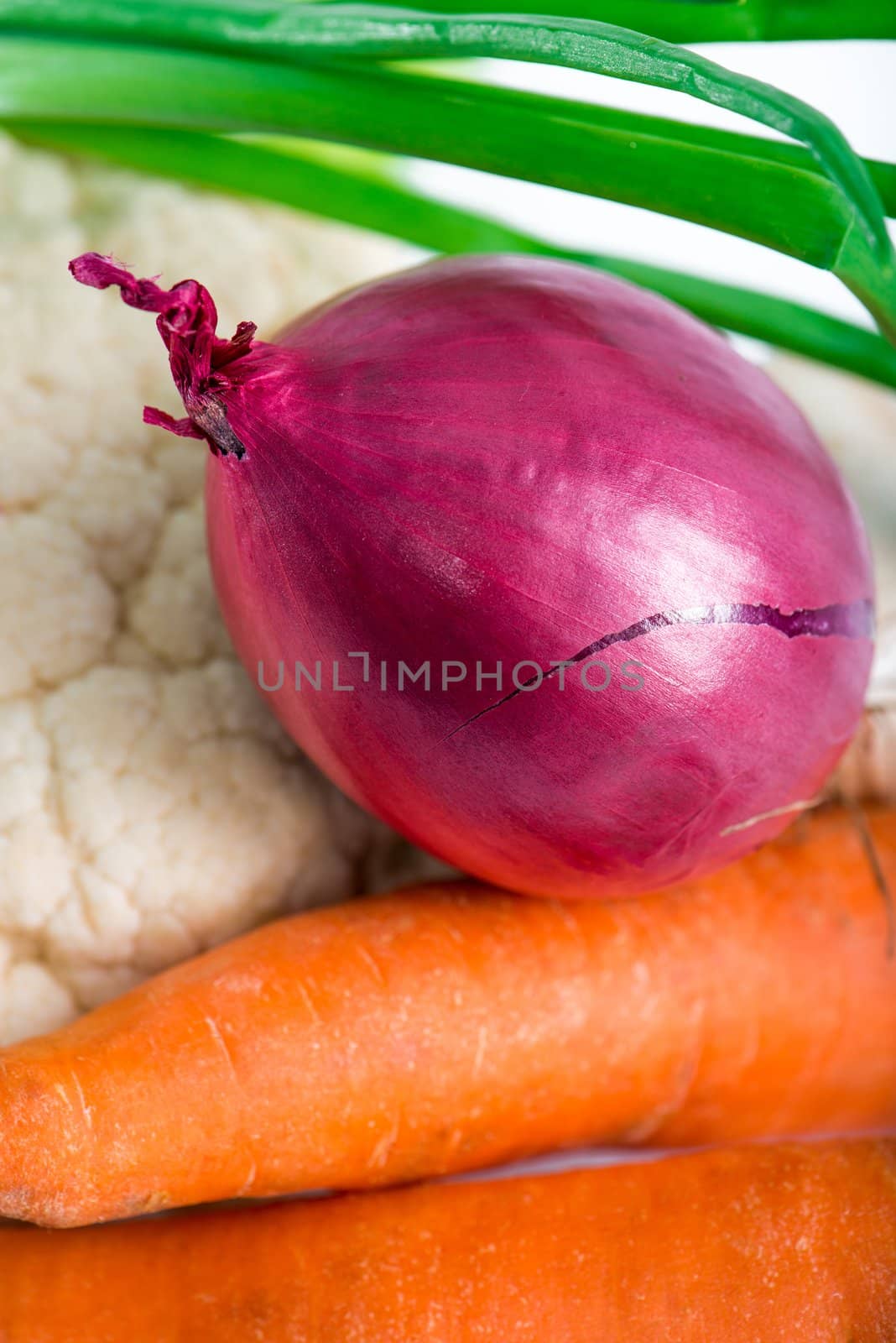 fresh colorful vegetables on table closeup