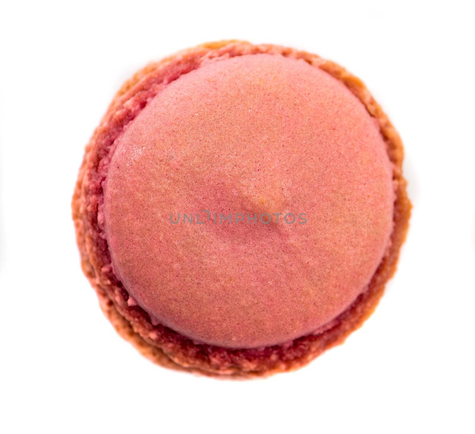 pink cookies macaroon isolated on a white background