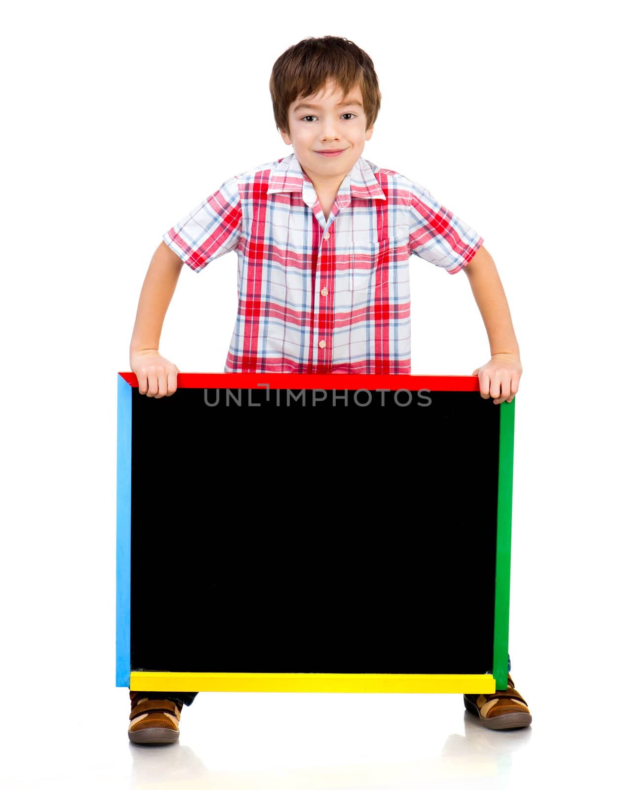 Boy Holding A Blackboard by GekaSkr