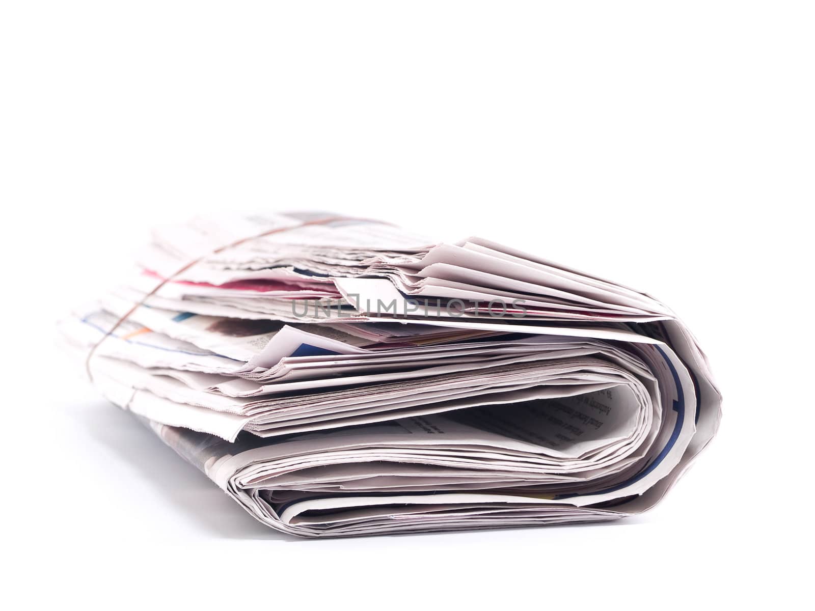 Newspaper Folded and Isolated on White