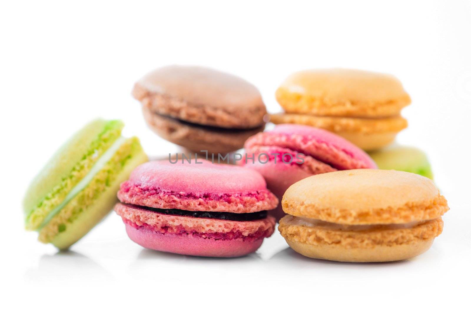 tasty cookies macaroon isolated on a white background