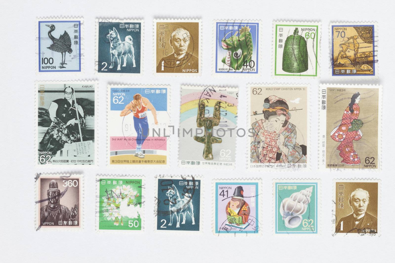 collection of blank post stamps by sacatani