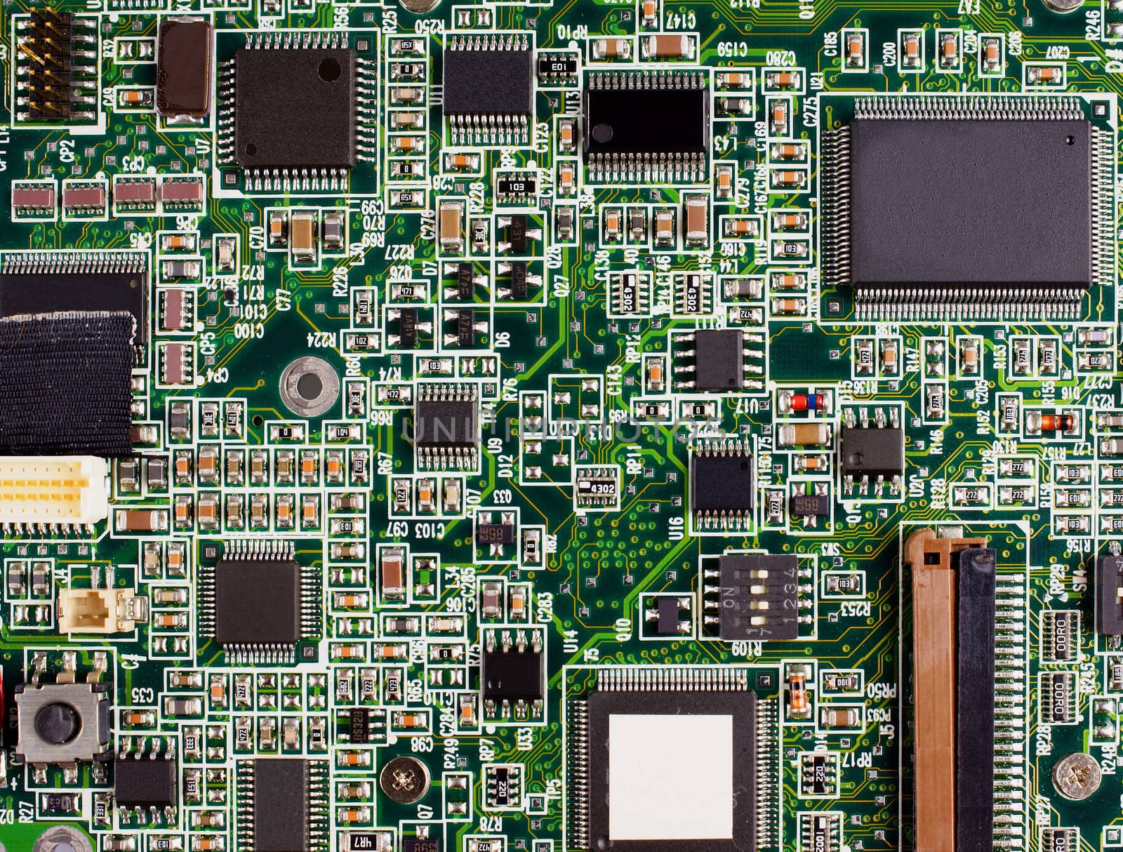 Close up of computer motherboard