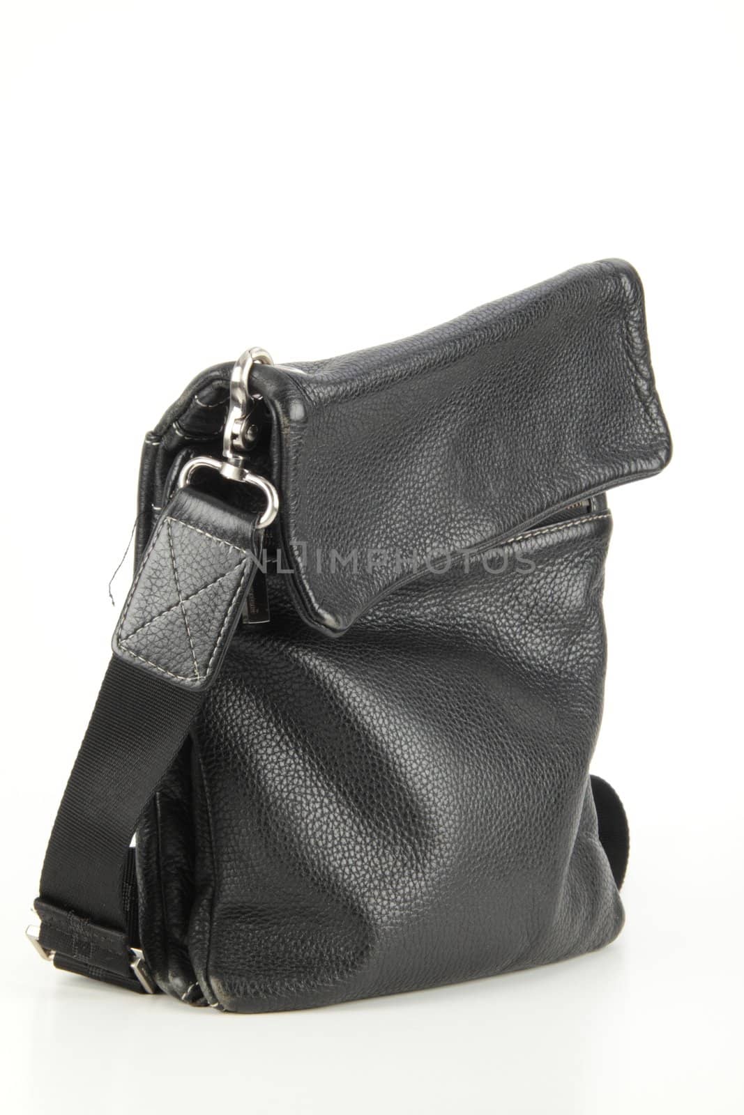 black leather bag by shutswis