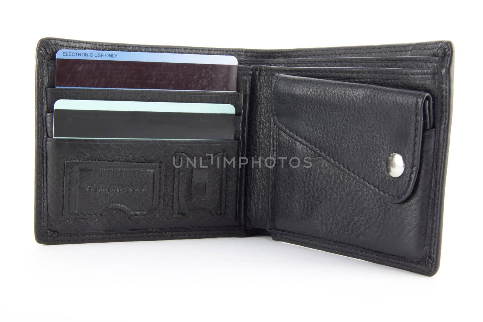 credit card in a purse isolated on white background