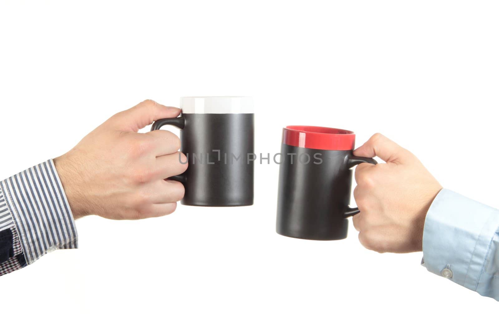 Businessman hand holding a cup of tea