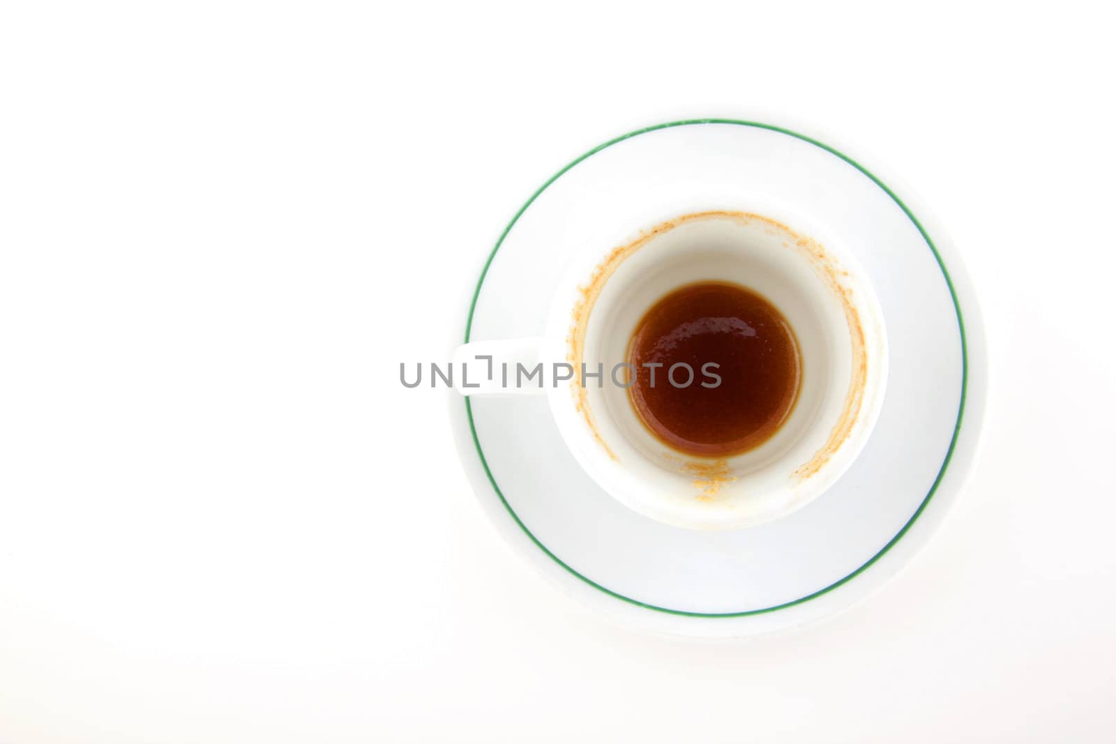 empty cup of coffe isolated on white