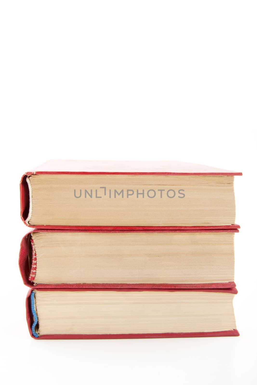 Heap of books isolated on white background