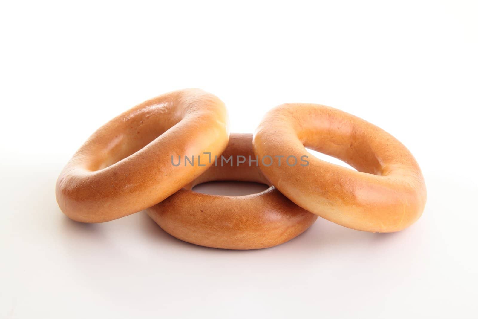 bagels from a wheat on a white by shutswis