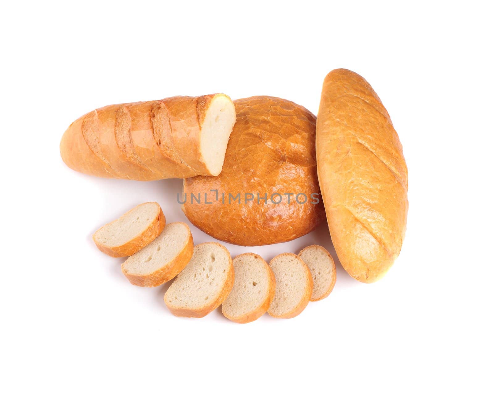 fresh sliced bread isolated on white background