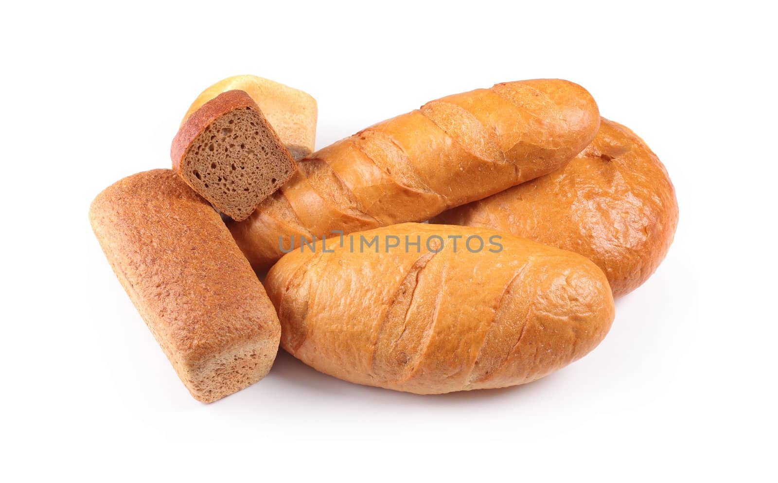 Fresh bread isolated on white background for you