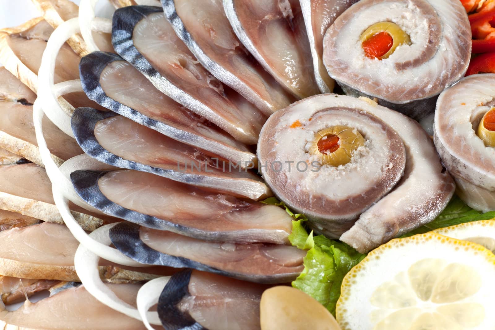 various sliced fish for your web site