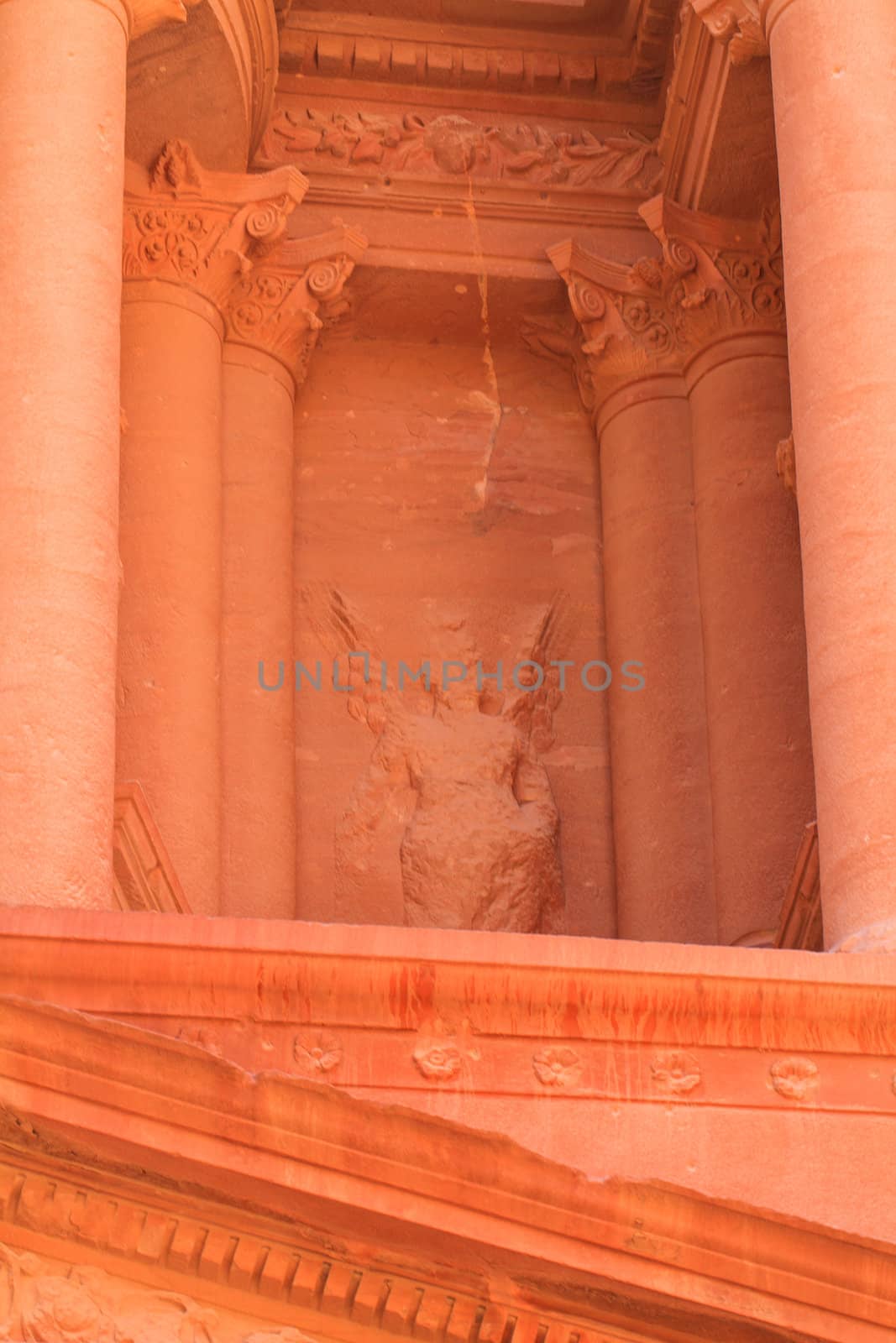 Part of Facade of the Treasury in Petra, Jordan  by thanomphong