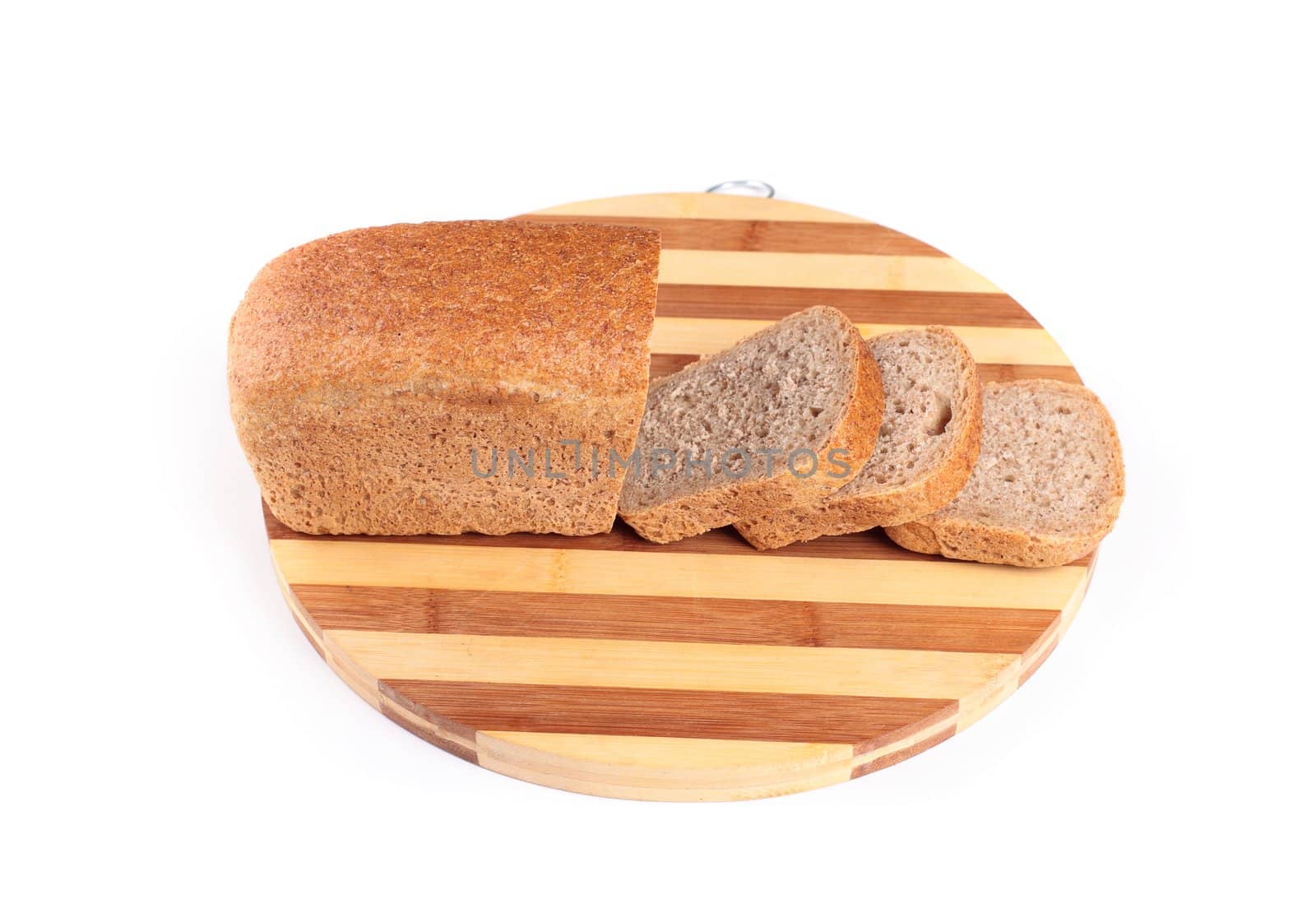 sliced gray bread isolated on white background