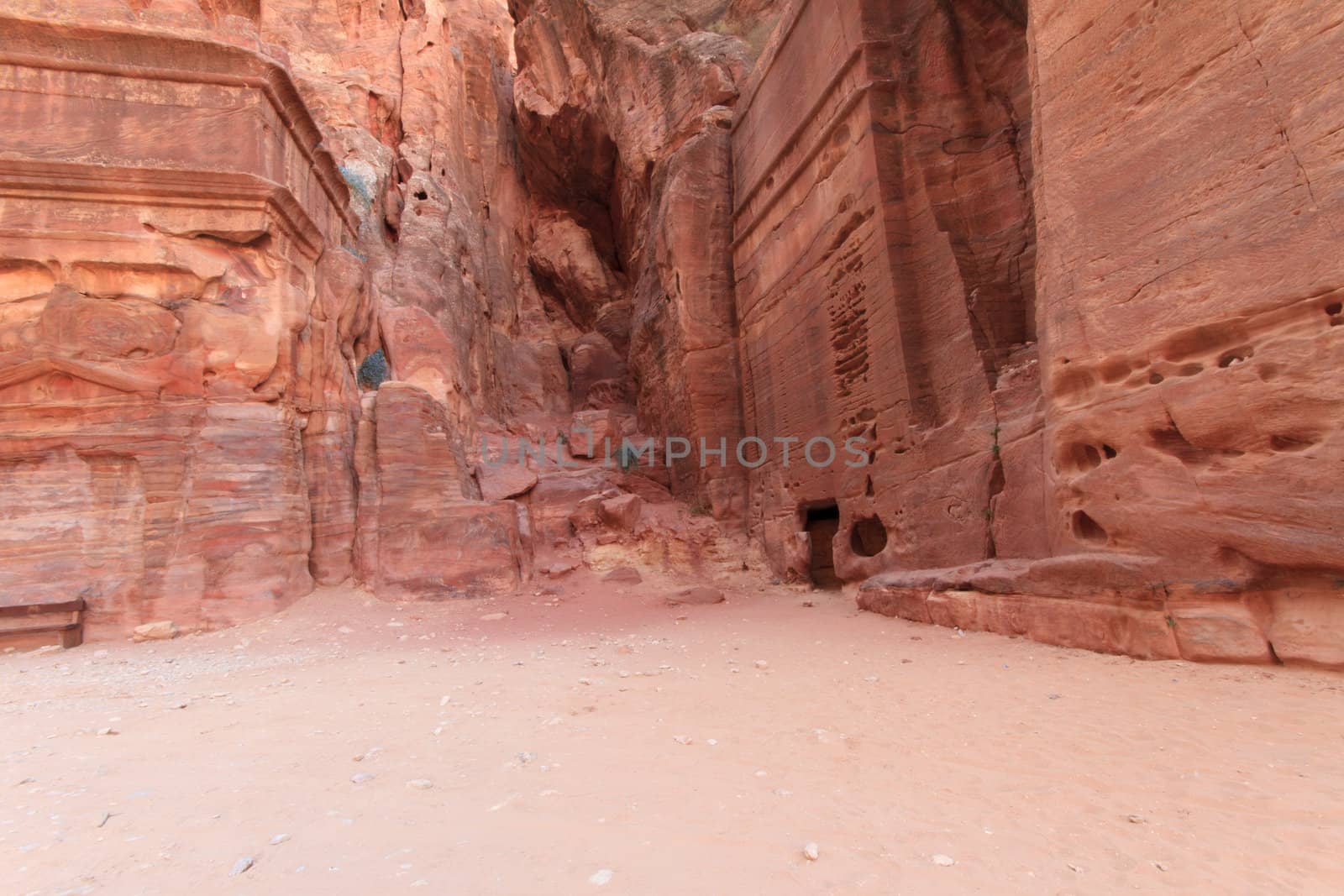 The Outer Siq, in Petra, Jordan  by thanomphong