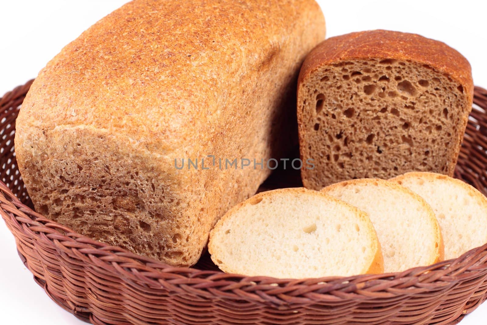 various sliced bread in poket close up