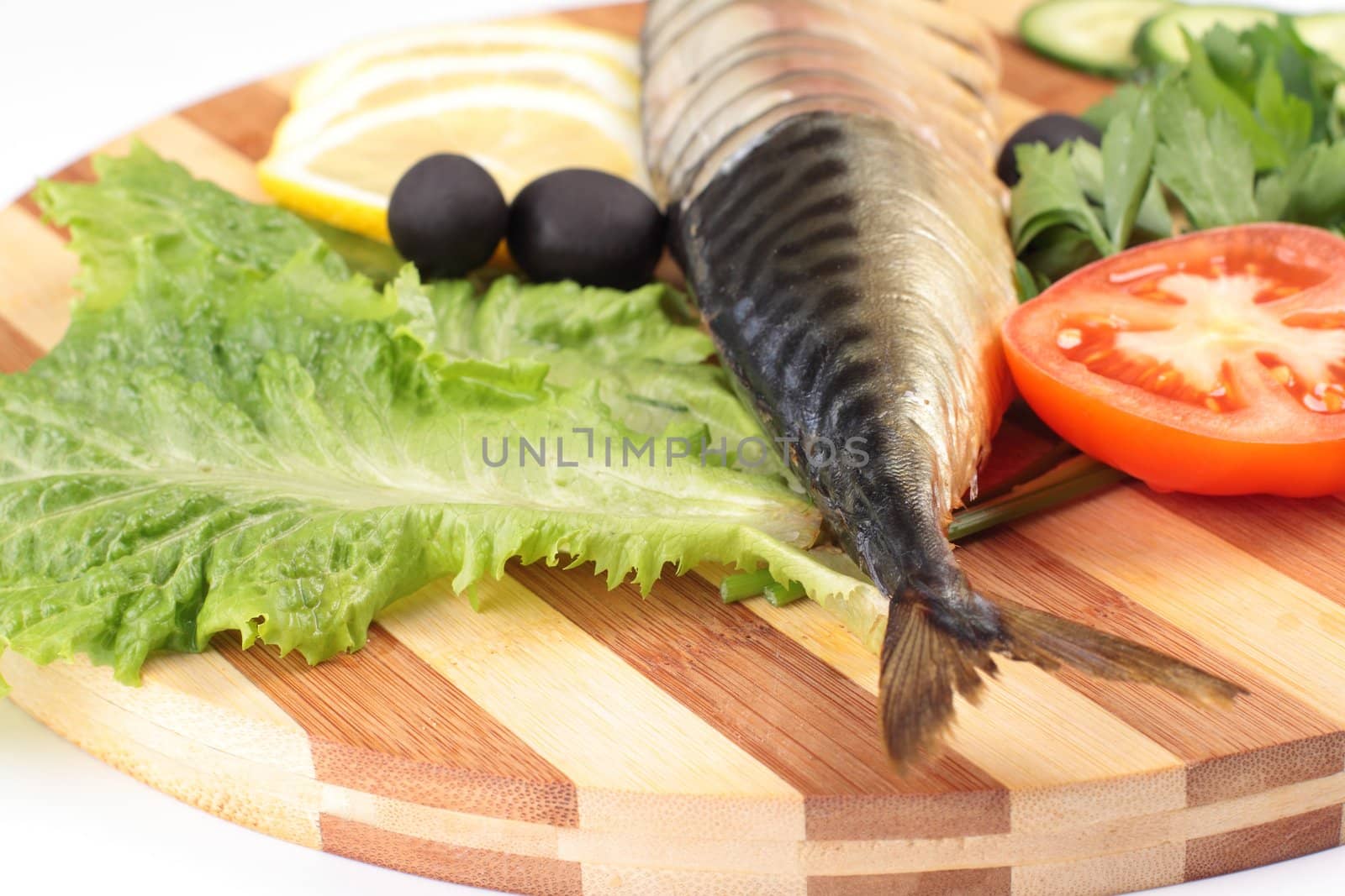 sliced herring with vegetables close up for you