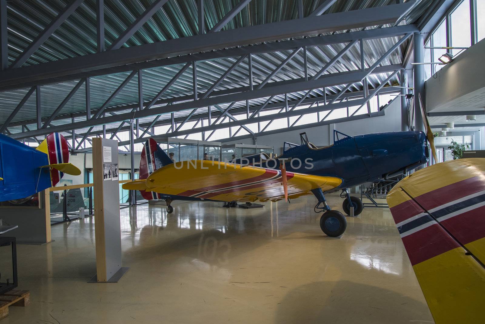 fairchild pt-19 (developed from fairchild m-62) was a single-engine trainer for basic training of student pilot, the aircraft was used to learn norwegian soldiers at the camp in cannada called "little norway" to become pilots during the world war II, the pictures are shot in march 2013 by norwegian armed forces aircraft collection which is a military aviation museum located at gardermoen, north of oslo, norway.