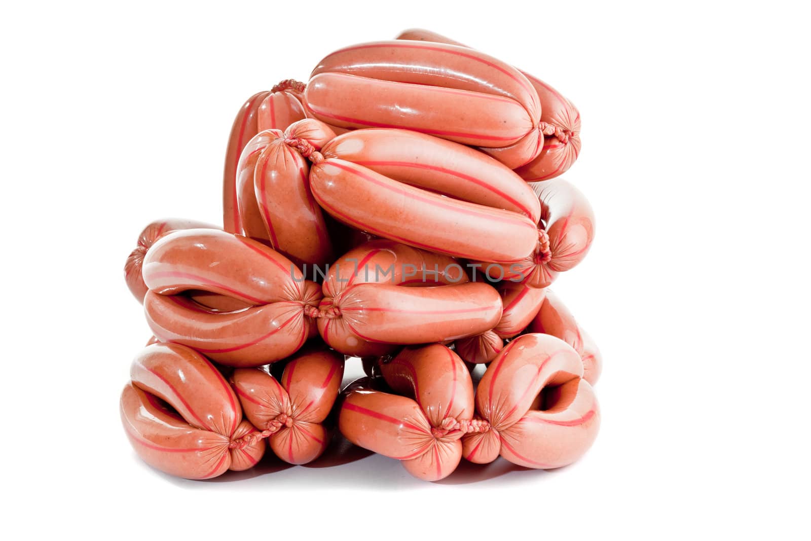 delicious sausages isolated on white background for you