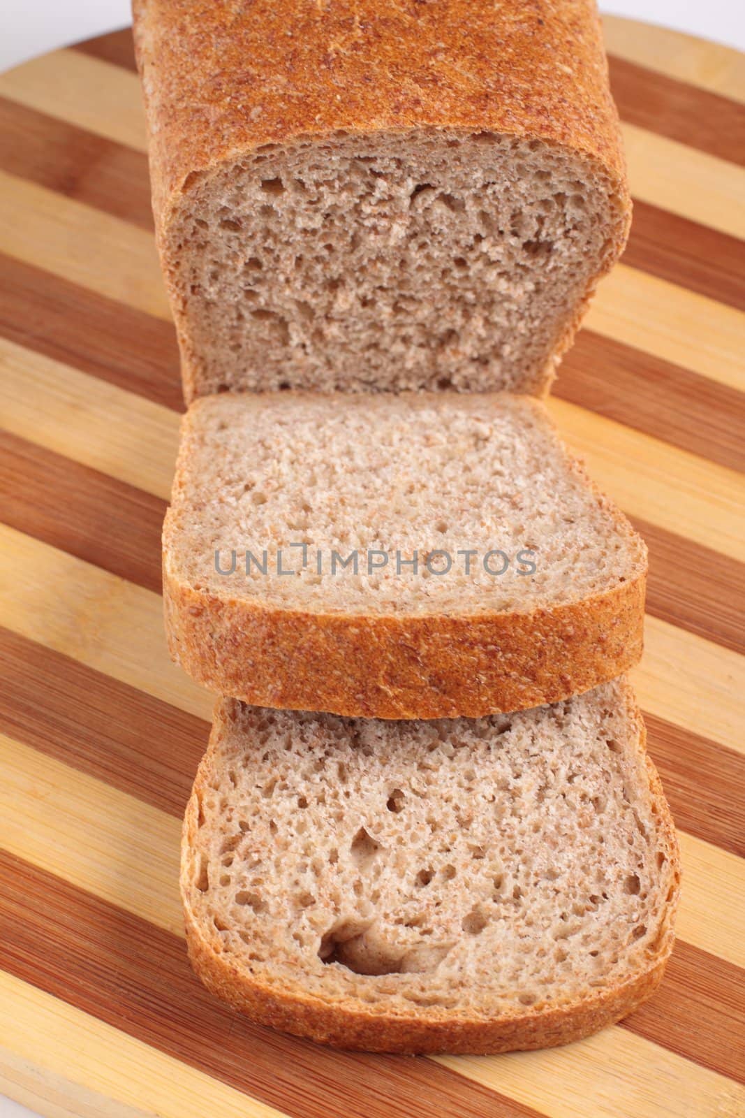 sliced gray bread isolated on white background