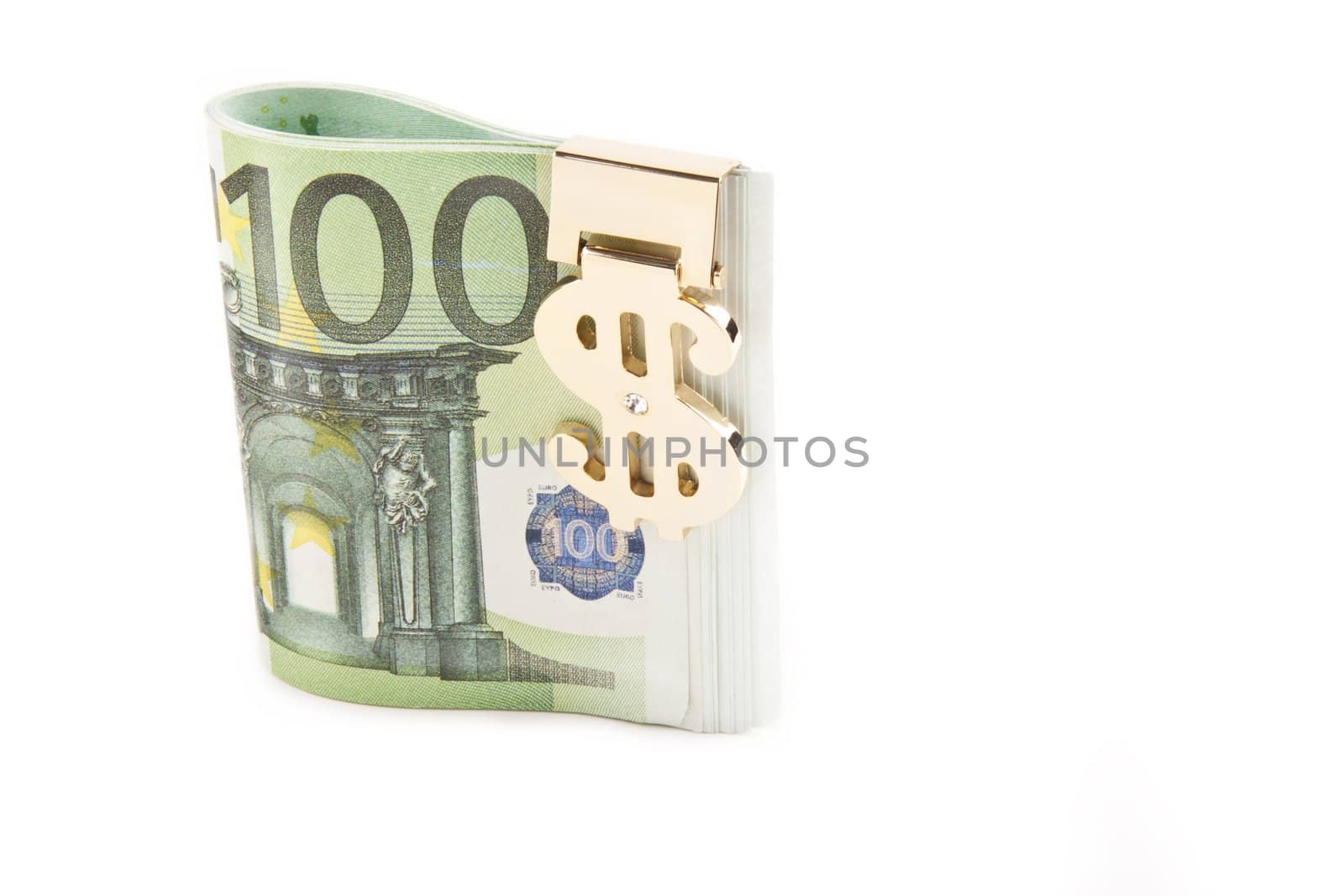 euro with clip isolated on white background