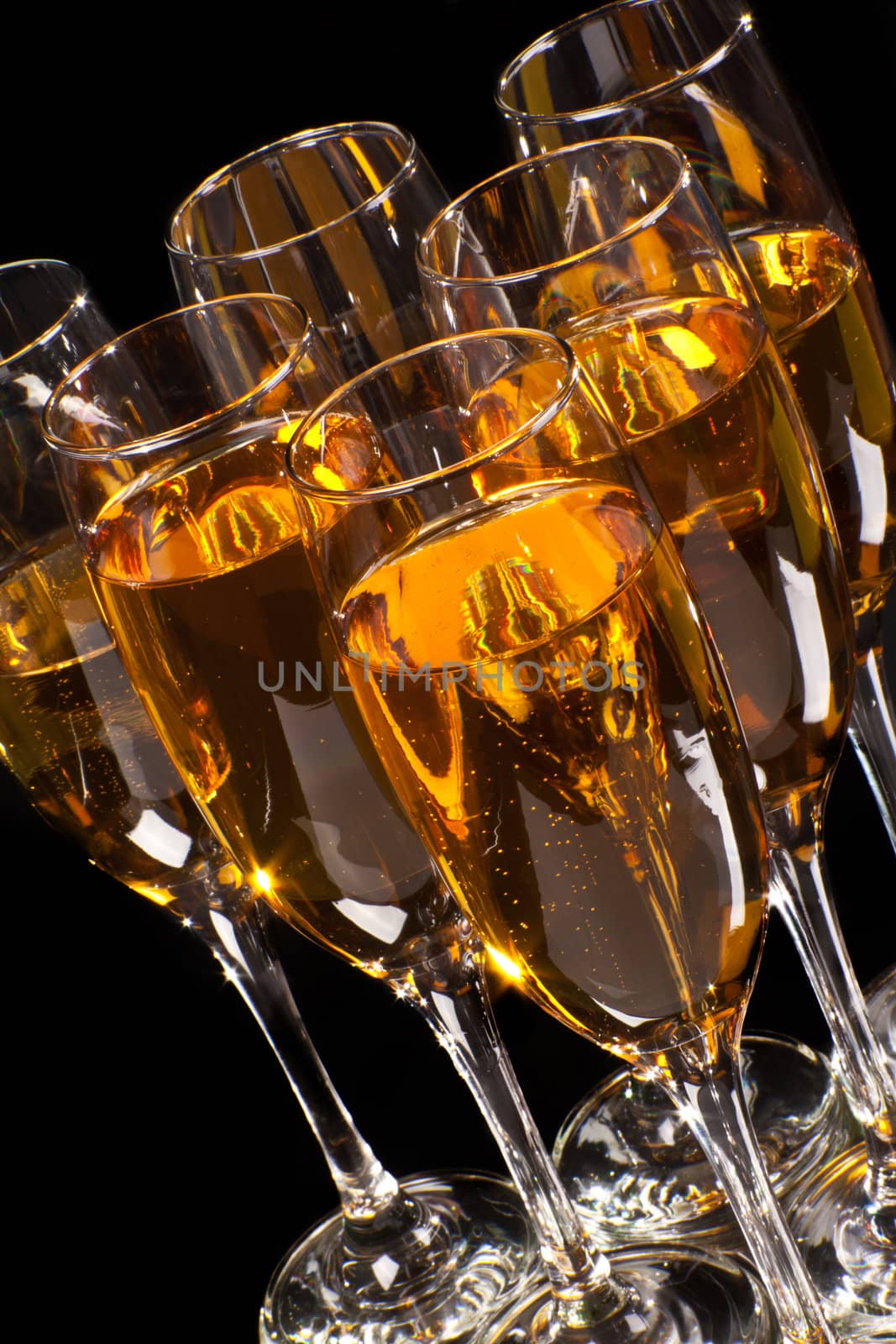 full glasses of champagne close up for you
