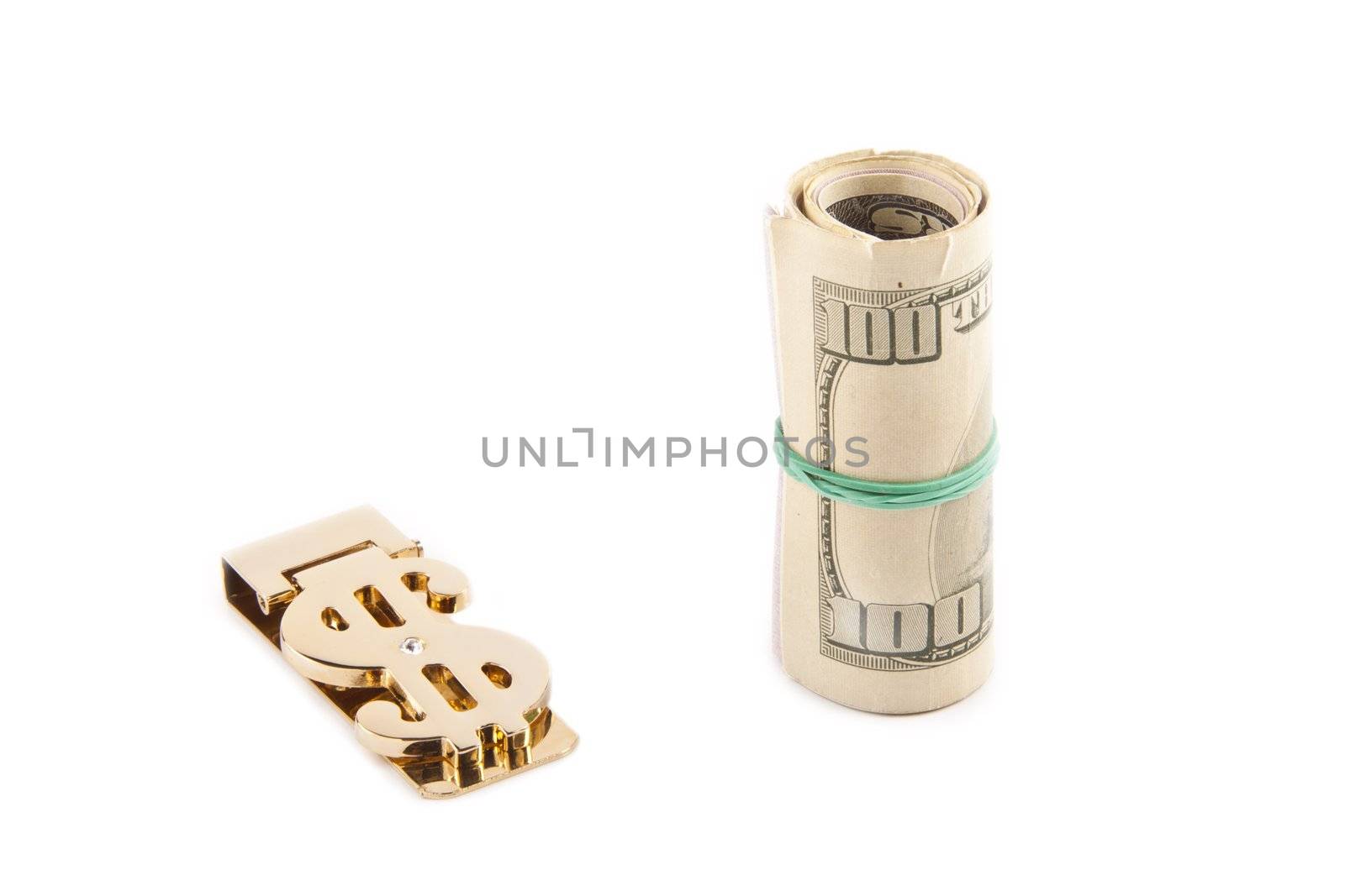 Rolled up paper dollar currency finance savings