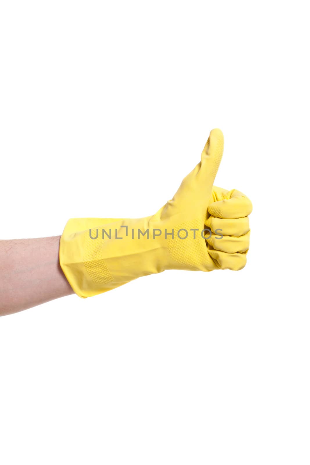 hand in glove isolated on white background