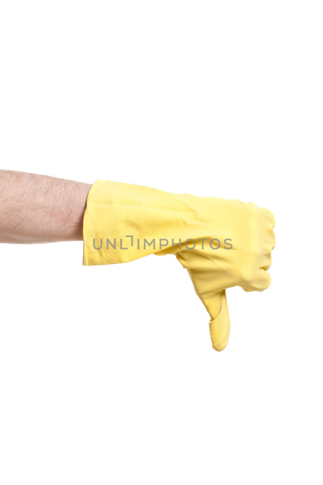 hand in glove isolated on white background