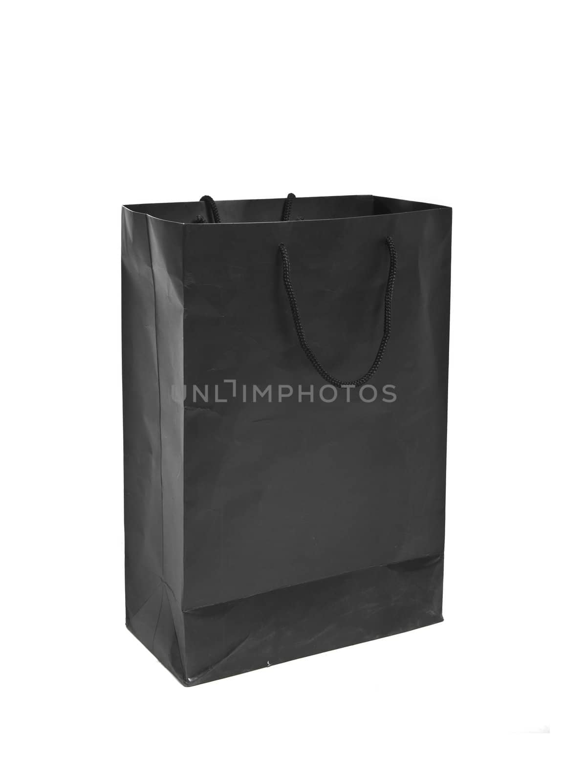 black empty shopping bag on white by shutswis
