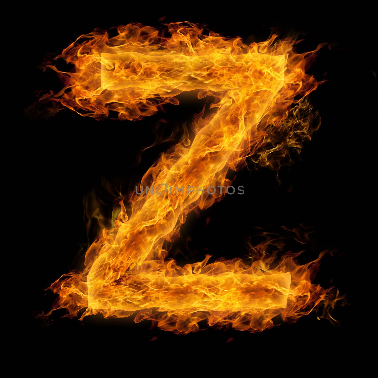 Fiery uppercase letter Z