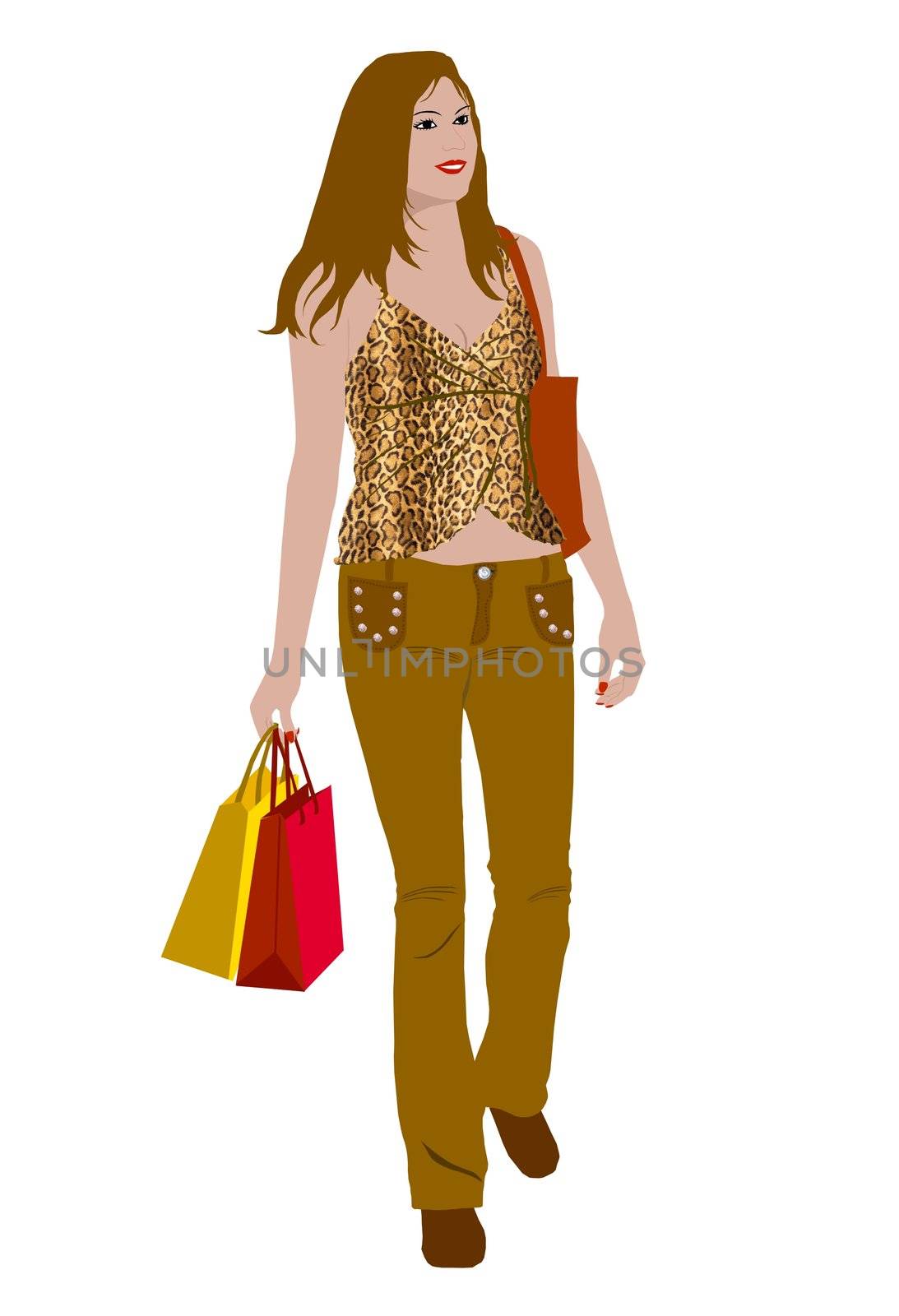 young woman with shopping bags by peromarketing