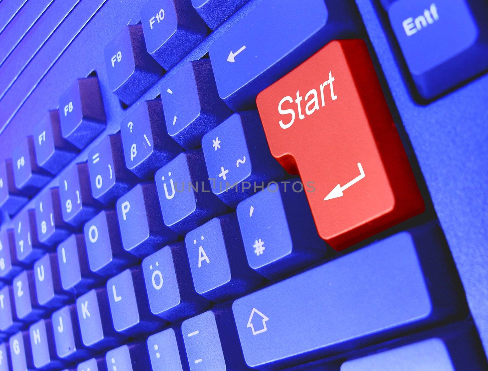 keyboard with start button