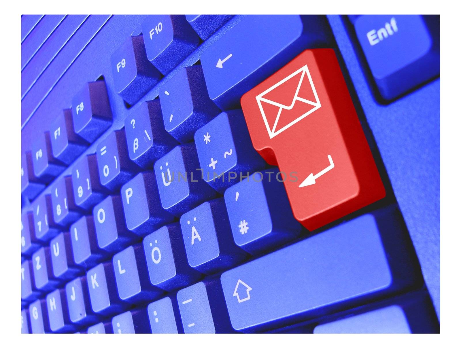 keyboard mail blue red by peromarketing