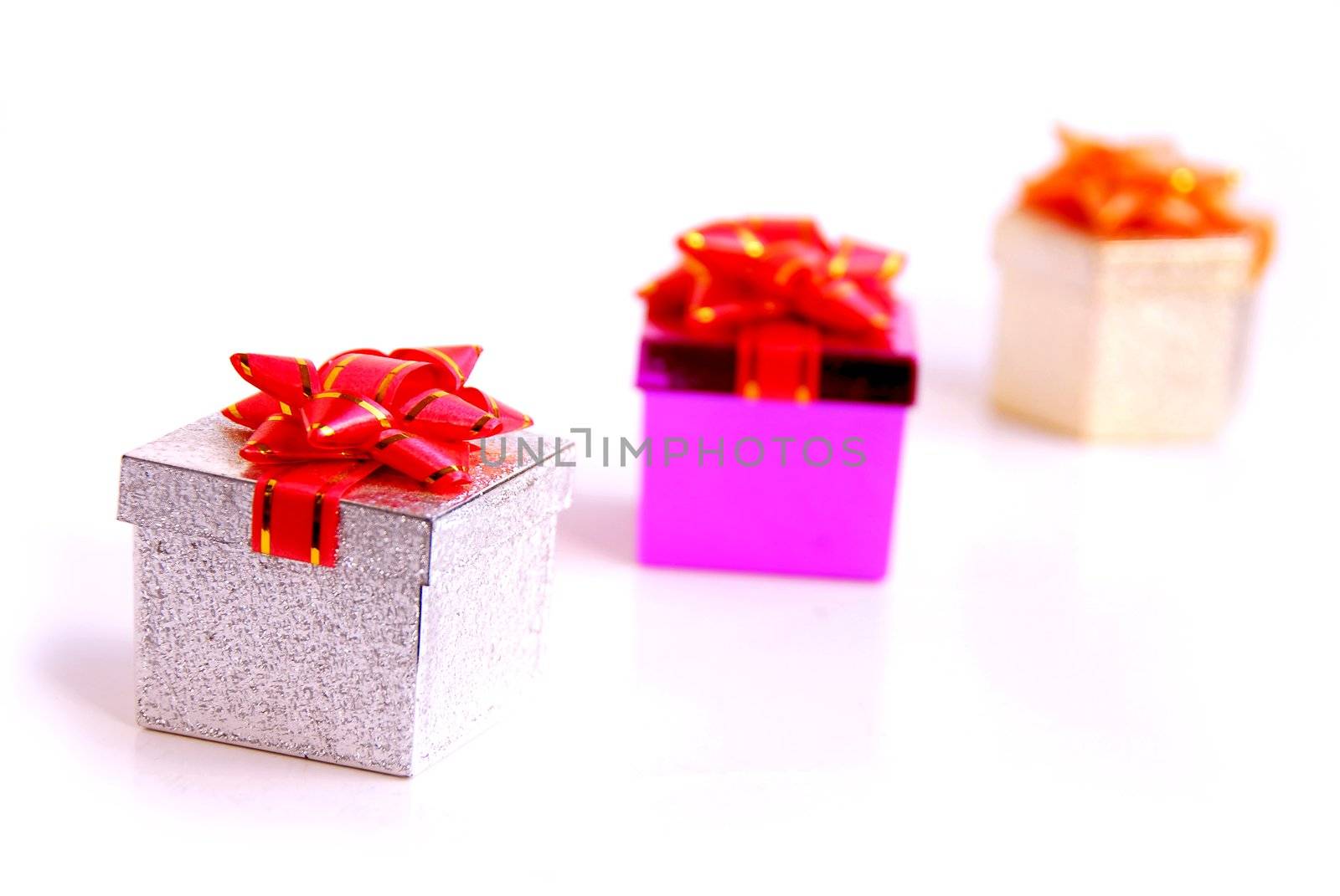 Gift boxes on white background