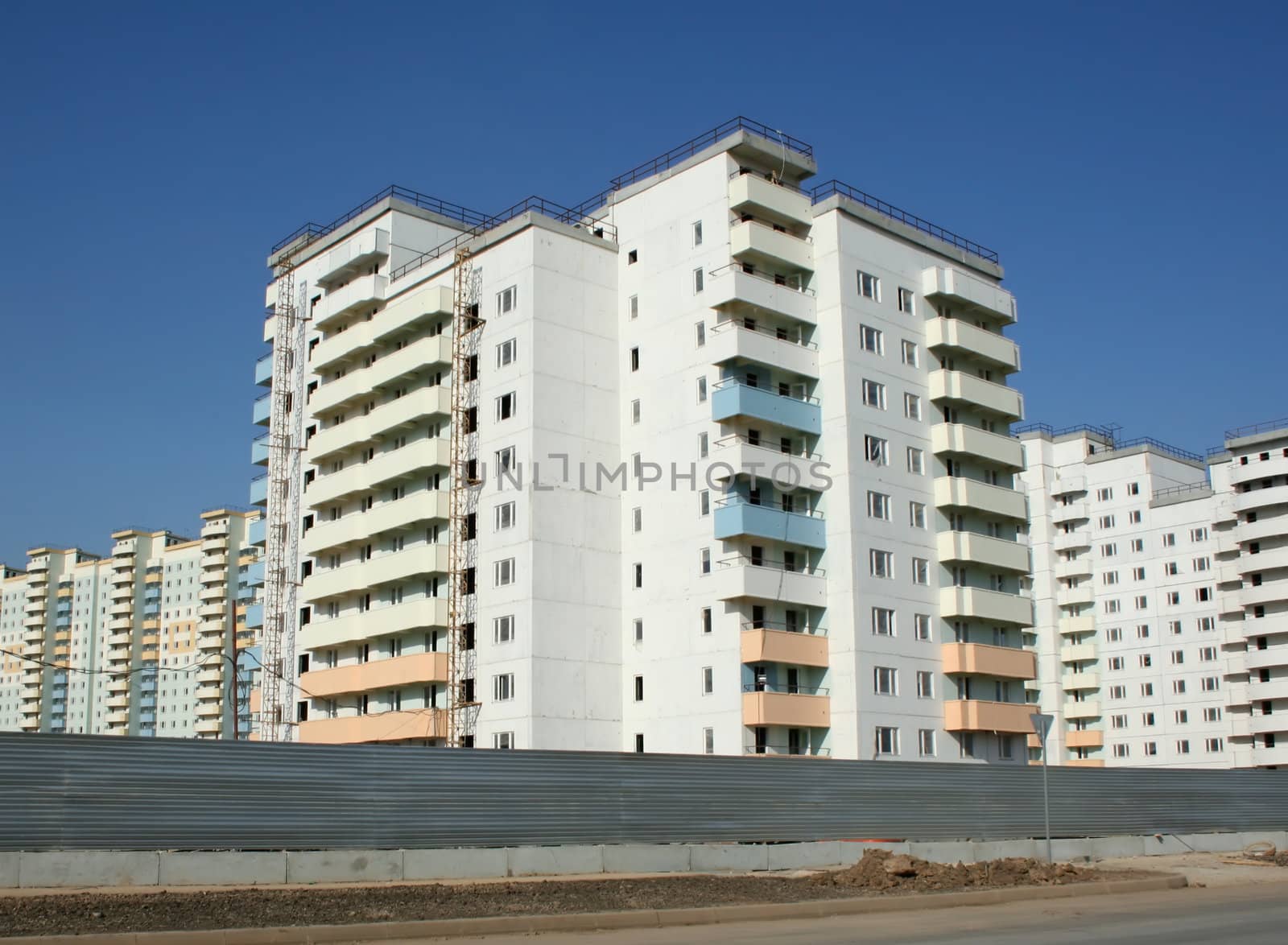 New buildings are in the new district of Moscow