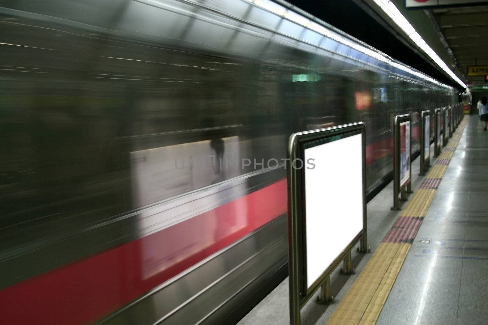 Blank Ads in Subway Station concept - ready for commercial use