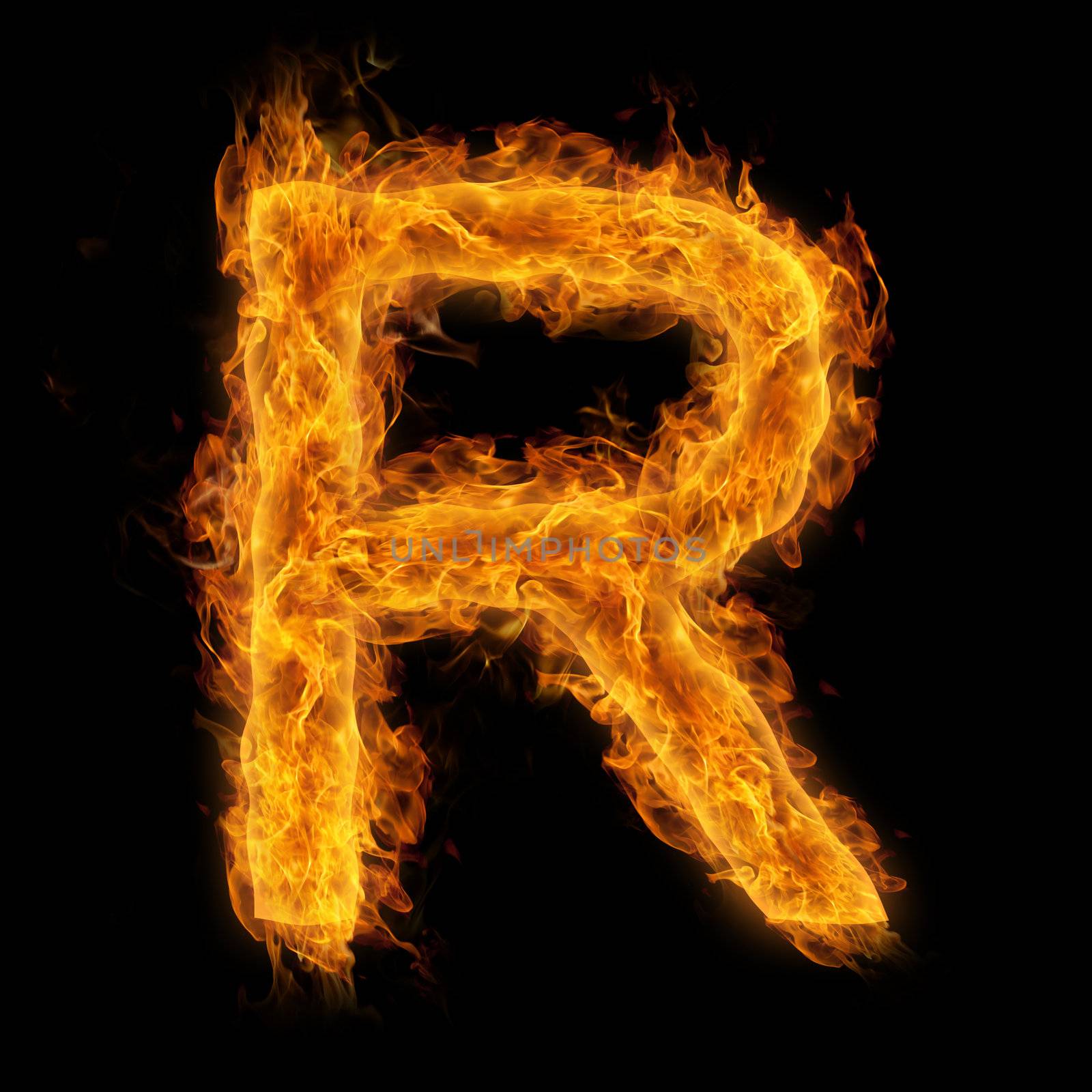 Flaming Letter R by melpomene