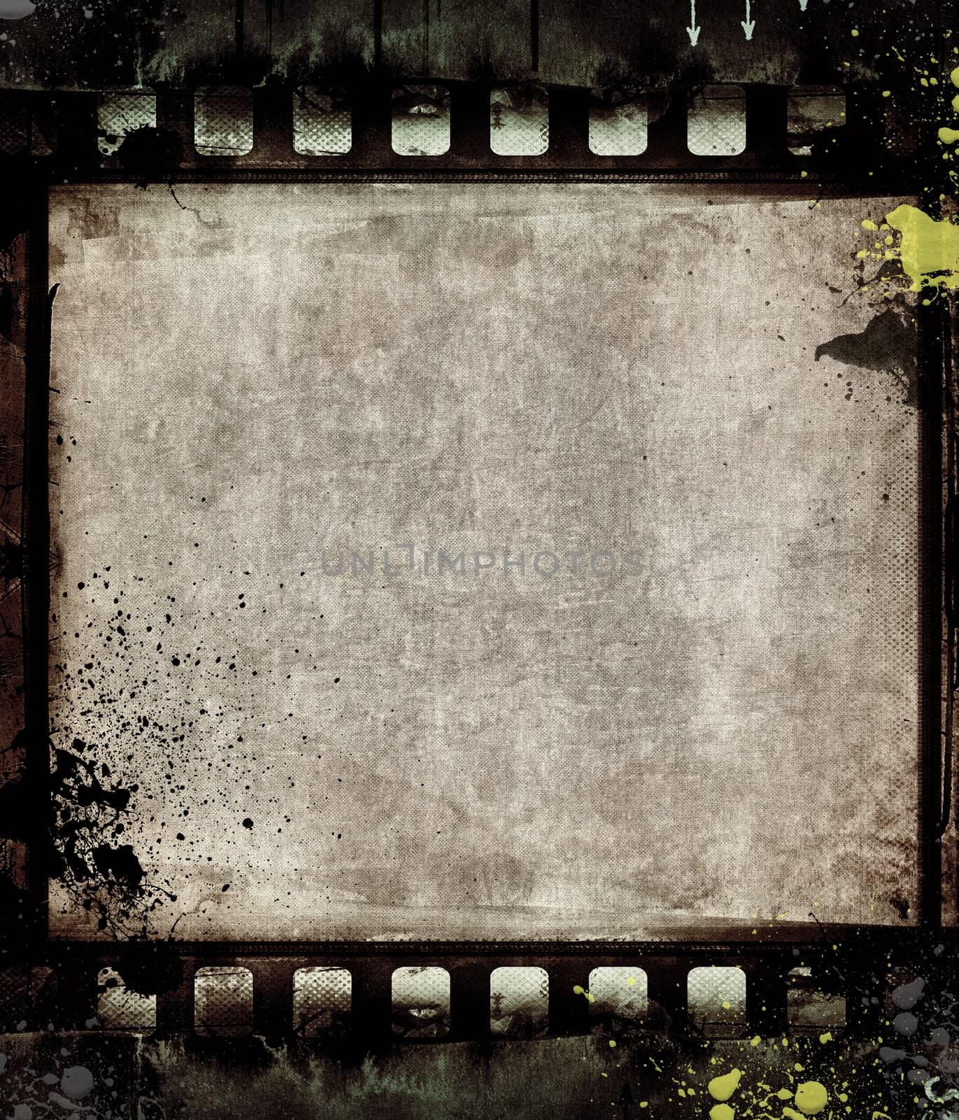 High detailed grunge film frame with space for your text or image.