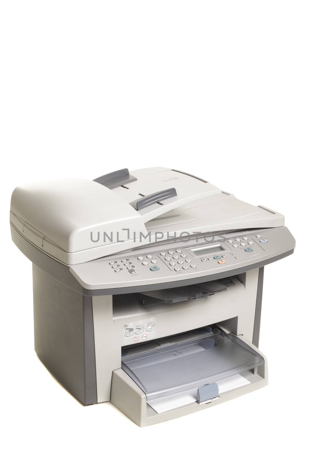 Modern digital printer on the white background