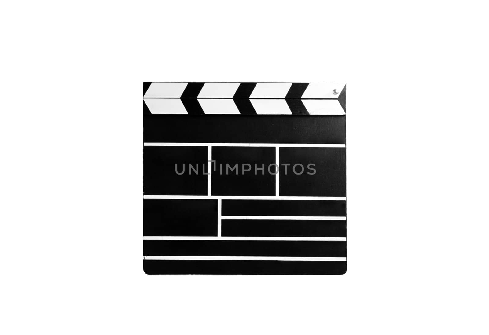 movie clapboard used by movie directors over white background
