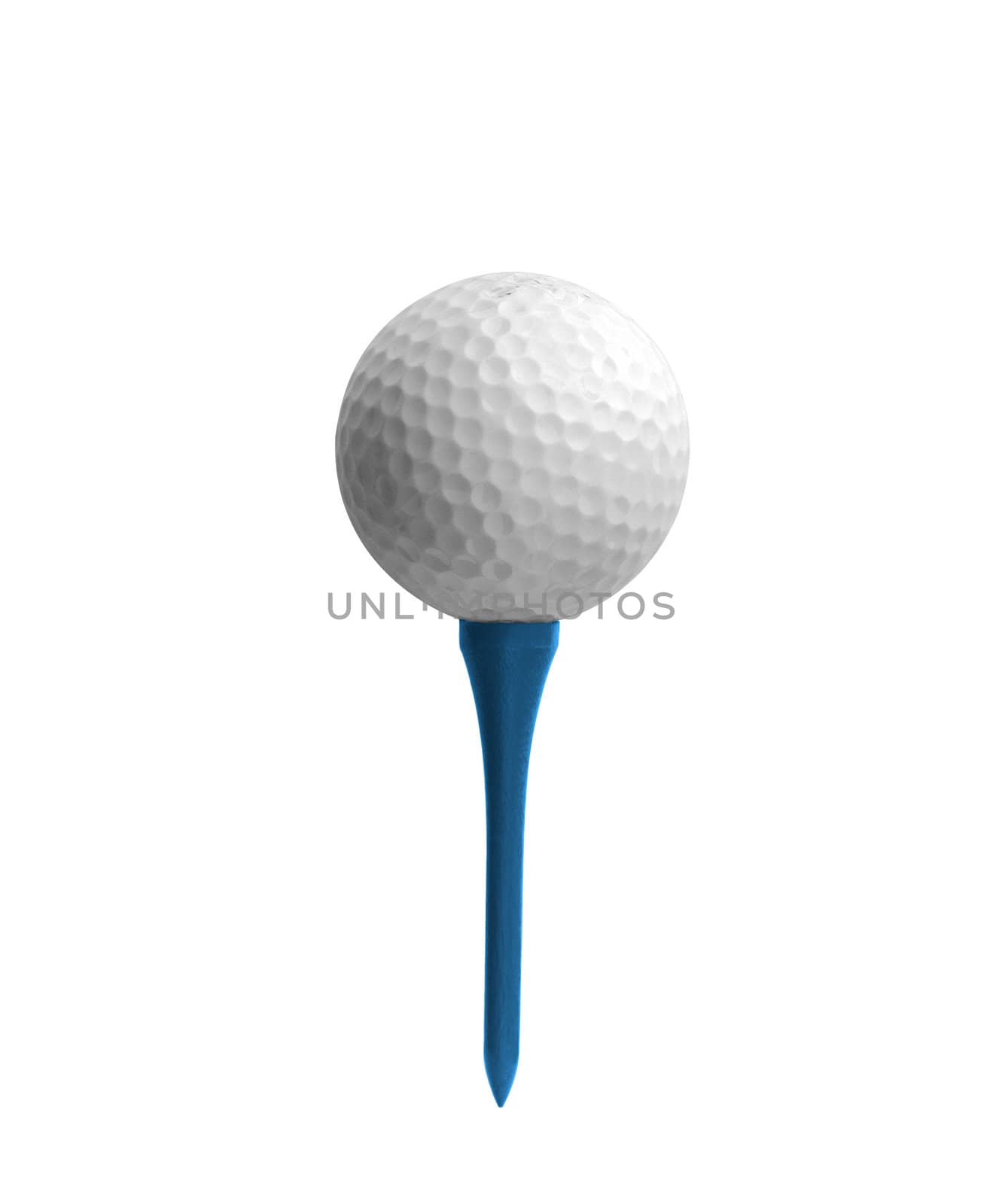 Golf ball on a tee isolated by shutswis