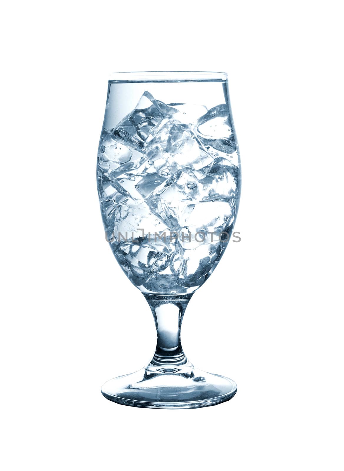 Wet transparent glass with ice isolated by shutswis