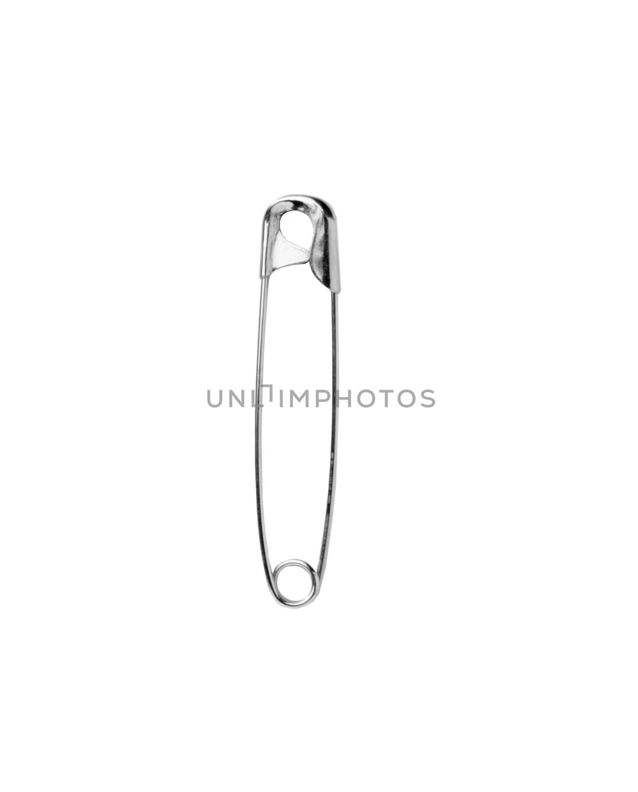 metal silhouette of a closed safety pin by shutswis